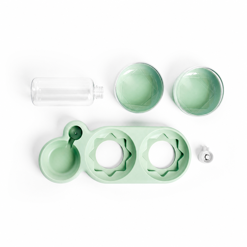 Elevated Double Pet Bowl with Automatic Water Dispenser for Cats and Small Dogs Food and Water Feeder Stand