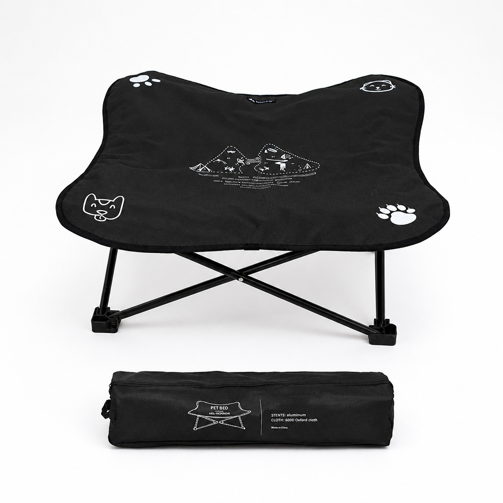 Elevated Outdoor Dog Bed Foldable Raised Cot with Aluminum Frame and Washable Oxford Fabric for Camping and Travel